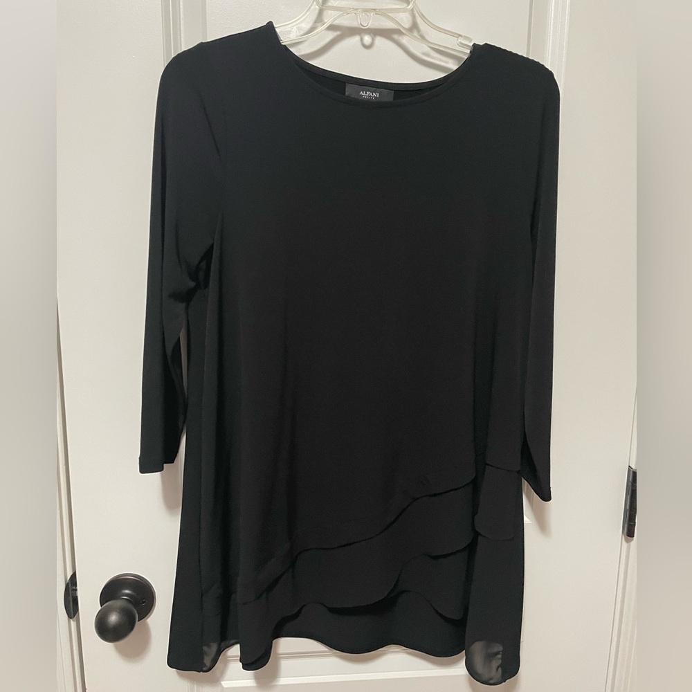 Alfani Petite Large Black Tunic Top